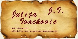 Julija Ivačković vizit kartica